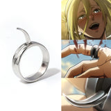【Free gift】Attack on the giant anime periphery, Ani transformation ring barbed copper ring