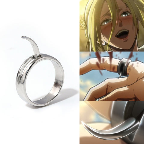 【Free gift】Attack on the giant anime periphery, Ani transformation ring barbed copper ring