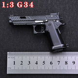 1:3 gun model children's toy G34 pit viper shell throwing keychain gun alloy gun foreign trade, non-firing
