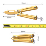 【Free gift】Mini Stainless Steel Butterfly Practice Knife Keychain Knife Sharp Fruit Knife Express Portable Play Unpacking Knife