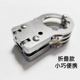 Thickened stainless steel adult toy thumb buckle toe . shackle entertainment keychain mini small handcuff toy