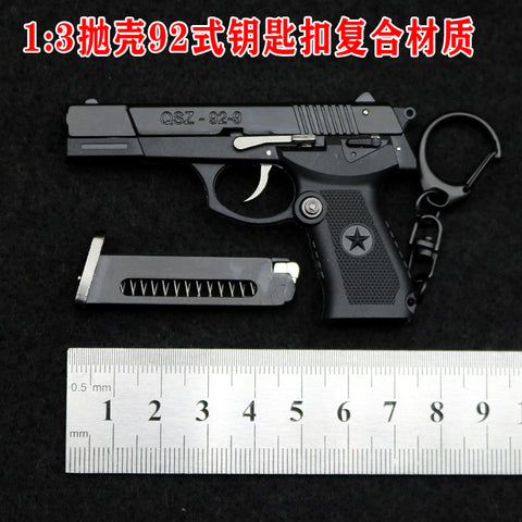 1:3 shell throwing gun mold metal toy 92 type gun model shell throwing 92 gun keychain hanging machine foreign trade cannot be launched