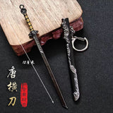 【Free gift】Ancient small weapon mini sword 12 cm, Fang Tian painting halberd metal model gun ornament boys give gifts