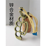 Fist buckle slingshot alloy disassembly King Kong man two card slingshot shelf outdoor competition actual competition finger single bow device
