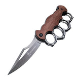 Tiger finger fist knife tactical folding outdoor knife wooden handle multifunctional folding knife camping escape fruit knife knife