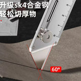 【Free gift】Stainless steel utility knife mini thickened heavy duty all steel wallpaper knife paper cutting tool knife industrial trapezoidal blade