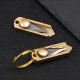 【Free gift】Portable keychain pendant, unpacking express, unpacking knife, brass mini knife, sharp pocket, push and pull.
