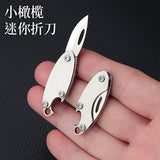 【Free gift】Stainless steel mini folding knife with bottle opener outdoor pocket knife key pendant unpacking courier knife