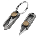 【Free gift】Stainless steel mini push knife, sharp knife, portable keychain, self-defense pendant, express unpacking knife.