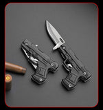 【Free gift】Mini folding knife, express unpacking knife, outdoor portable knife, small knife, exquisite stainless steel gun-shaped knife.