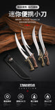 【Free gift】Ornamental dragon tooth knife outdoor knife stainless steel fruit knife portable keychain mini knife