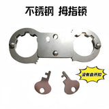 Thickened stainless steel adult toy thumb buckle toe . shackle entertainment keychain mini small handcuff toy