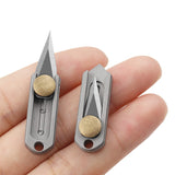 【Free gift】Stainless steel mini push knife, sharp knife, portable keychain, self-defense pendant, express unpacking knife.