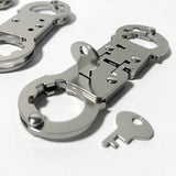 Thickened stainless steel adult toy thumb buckle toe . shackle entertainment keychain mini small handcuff toy