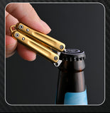 【Free gift】Mini Stainless Steel Butterfly Practice Knife Keychain Knife Sharp Fruit Knife Express Portable Play Unpacking Knife