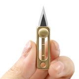 【Free gift】Portable keychain pendant, unpacking express, unpacking knife, brass mini knife, sharp pocket, push and pull.