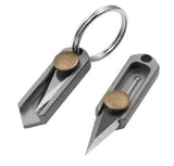 【Free gift】Stainless steel mini push knife, sharp knife, portable keychain, self-defense pendant, express unpacking knife.