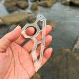 High-strength transparent acrylic PC material outdoor survival finger tiger hand support anti-wolf buckle hand handle self-defense gadget