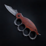 Tiger finger fist knife tactical folding outdoor knife wooden handle multifunctional folding knife camping escape fruit knife knife