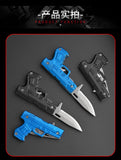【Free gift】Mini folding knife, express unpacking knife, outdoor portable knife, small knife, exquisite stainless steel gun-shaped knife.