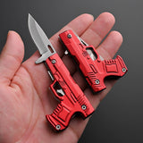 【Free gift】Mini folding knife, express unpacking knife, outdoor portable knife, small knife, exquisite stainless steel gun-shaped knife.