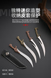 【Free gift】Ornamental dragon tooth knife outdoor knife stainless steel fruit knife portable keychain mini knife