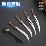 【Free gift】Ornamental dragon tooth knife outdoor knife stainless steel fruit knife portable keychain mini knife