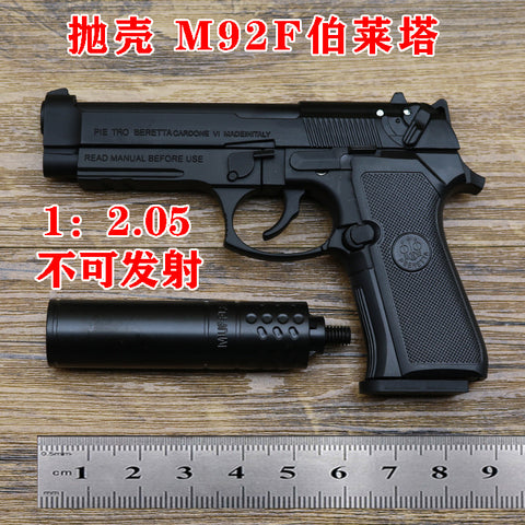1:2.05 Alloy shell throwing M92F Beretta model, children's toy disassembly, non-firing