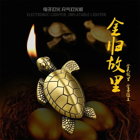 【¿】Inflatable Lighter Beetle Ornament Turtle Pocket Lighter Smoking Cigarette Kitchen Ignition Smoker Gift Lighters（NO GA S)