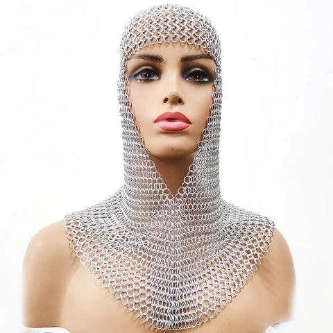 Personalized Head Chain Nightclub Party Body Chain Medieval Chainmail Mask Helmet Vintage Self Defense Anti-Cut Clothing