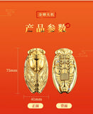 【¿】Golden Cicada Lighter Metal Inflatable Windproof Pocket Lighter Smoking Cigarette Kitchen Ignition Smoker Gift Lighters（NO GAS