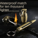 Outdoor portable waterproof kerosene flint for a lifetime multifunctional match lighter key pendant kitchen lighter （  NO GAS ）
