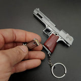 Neue 1:3  Hardcover Holz Griff Pistole  Miniatur Modell Keychain Voller Metall Shell Legierung Nicht Schießen Junge Geschenk