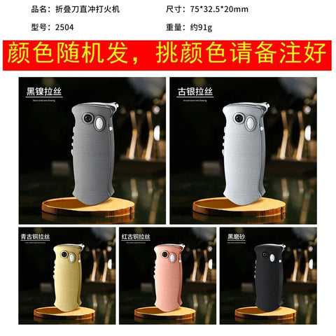 【-6】Lighters Smoking accessories Fire Metal Jet Gas Cigar Cigarette Powerful Jet Flame Torch Lighte Pipe Lighter for Man Gift（NOGAS）.