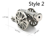 Miniature Napoleon Cannon Metal Naval Desktop Model Artillery Kit for Collection Projectile Can Be Fired Advanced toys（2 Size Stainless Steel ）