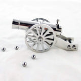 Miniature Napoleon Cannon Metal Naval Desktop Model Artillery Kit for Collection Projectile Can Be Fired Advanced toys（2 Size Stainless Steel ）