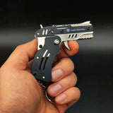 10PCS  Neue Hohe  Voll Metall Miniatur Modell Pistole Pistole Keychain Faltbare Anhänger  Geburtstag Geschenk Spielzeug Junge