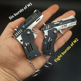 10PCS  Neue Hohe  Voll Metall Miniatur Modell Pistole Pistole Keychain Faltbare Anhänger  Geburtstag Geschenk Spielzeug Junge