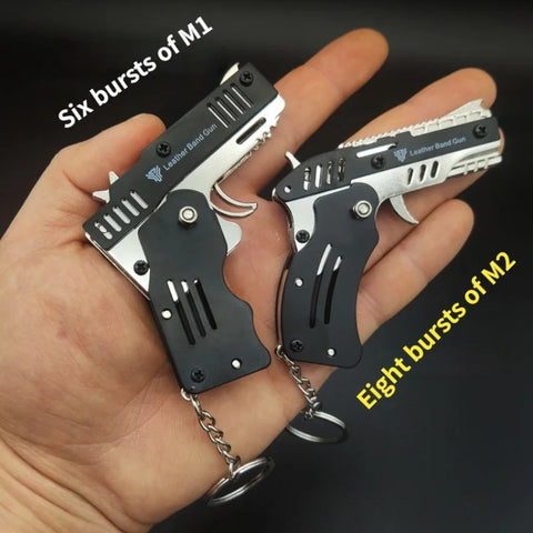 10PCS  Neue Hohe  Voll Metall Miniatur Modell Pistole Pistole Keychain Faltbare Anhänger  Geburtstag Geschenk Spielzeug Junge