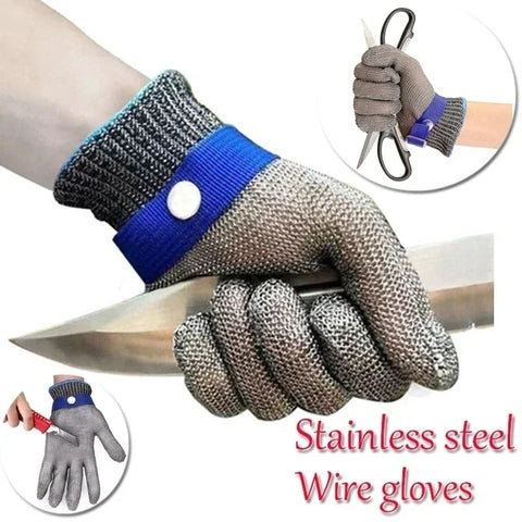 2025 Anti-cut Gloves Safety Cut Proof Stab Resistant Stainless Steel Wire Metal Mesh Kitchen Butcher Cut-Resistant Safety Gloves