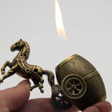 Creative Personality Gas Lighters Carriage Wine Barrel Golden Retro Nostalgic Ornaments Gift