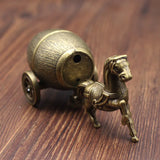 Creative Personality Gas Lighters Carriage Wine Barrel Golden Retro Nostalgic Ornaments Gift