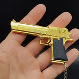 1:3 Gold Überzogene Desert Eagle Voll Metall Pistole Miniatur Modell Keychain Pistole Anhänger Erwachsene Kind Geschenk