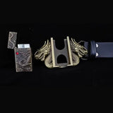 Kerosene lighter with metal strip structure, customized smoking tool, Laguna and Ette accessories, men's gift,