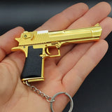 1:3 Gold Überzogene Desert Eagle Voll Metall Pistole Miniatur Modell Keychain Pistole Anhänger Erwachsene Kind Geschenk