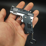 10PCS  Neue Hohe  Voll Metall Miniatur Modell Pistole Pistole Keychain Faltbare Anhänger  Geburtstag Geschenk Spielzeug Junge