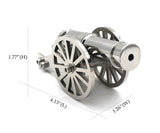 Miniature Napoleon Cannon Metal Naval Desktop Model Artillery Kit for Collection Projectile Can Be Fired Advanced toys（2 Size Stainless Steel ）