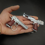 Neue 1:3  Hardcover Holz Griff Pistole  Miniatur Modell Keychain Voller Metall Shell Legierung Nicht Schießen Junge Geschenk