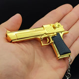 1:3 Gold Überzogene Desert Eagle Voll Metall Pistole Miniatur Modell Keychain Pistole Anhänger Erwachsene Kind Geschenk