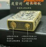 【QINQUAN】Lighters Smoking Cigarette Accessories Metal Armor Coal Oil Lighter Windproof Embossed Rose Vintage Men's Lighter（NO GAS）